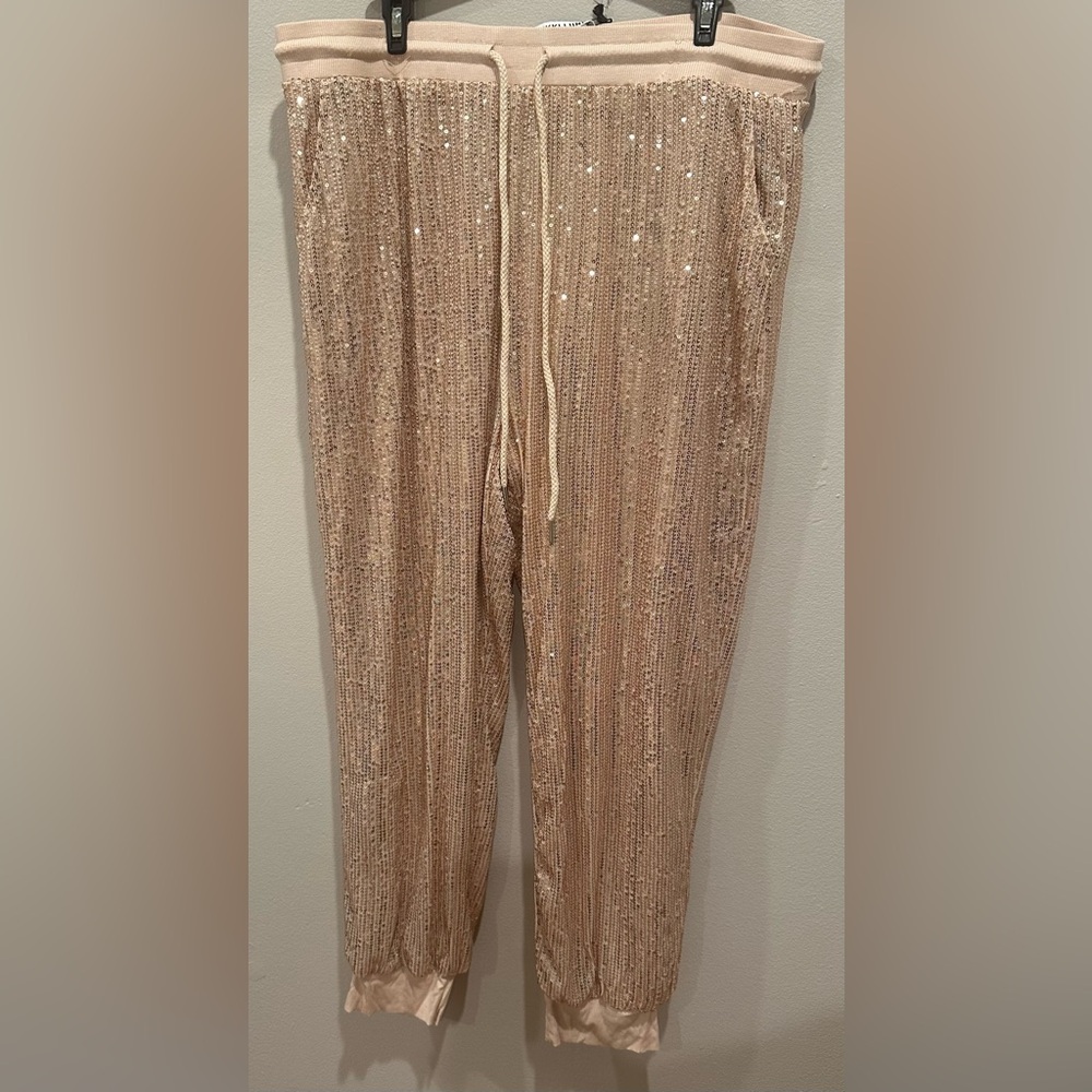 Nikki Lund Full Sequined Drawstring Joggers